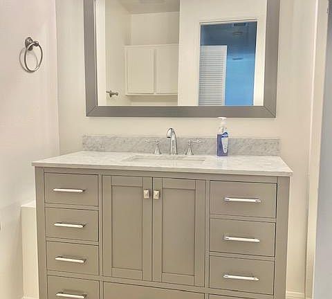 Bathroom with new vanity