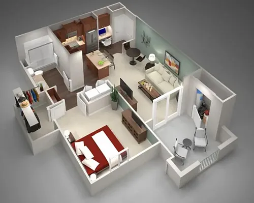 Floor plan 1X1-797