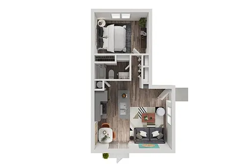 Floor plan 1 bed/1 bath Napoli