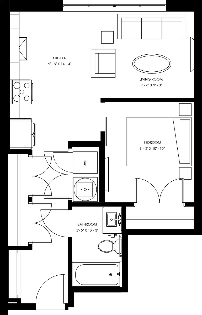 Floor plan S3A - Studio Affordable