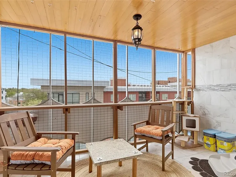 Balcony with catio set-up for cats and small dogs
