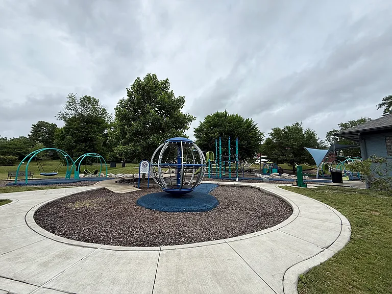 Charles Young Park at the end of the street.