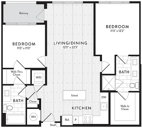 Floor plan C1 - 2 Bed_2 Bath