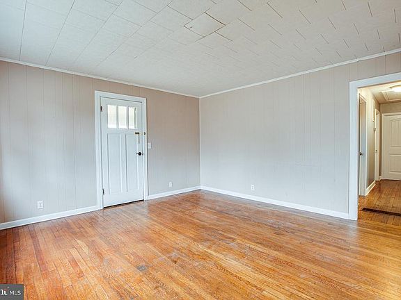 Gleaming hardwoods in the living room