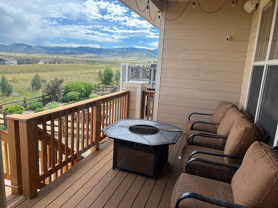 Back patio with gorgeous mountain view