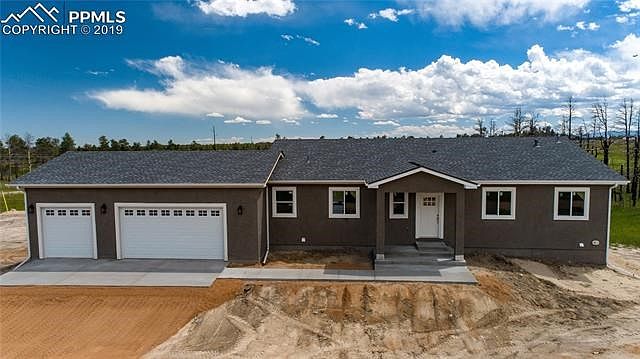 Brand New!!Walk-out Ranch with stucco exterior, 3 car garage, on 2.2 acres  in Black Forest and in School District 20! What more could you want???