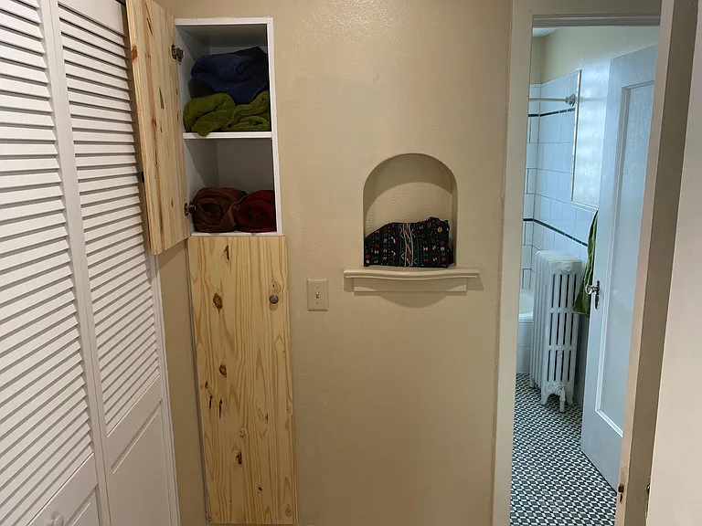 More storage space beside laundry.