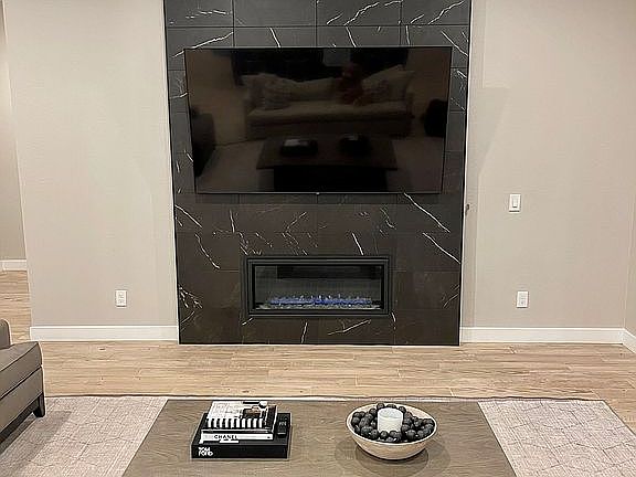 Oversized Fireplace w/ Tile 