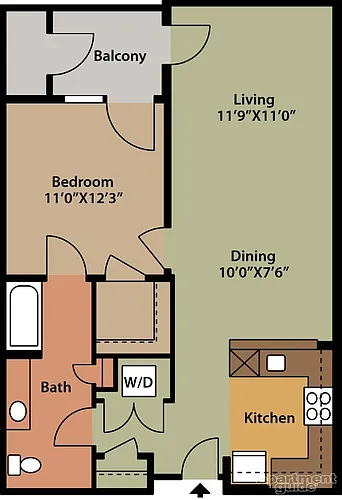 Floor plan 1 Bedroom