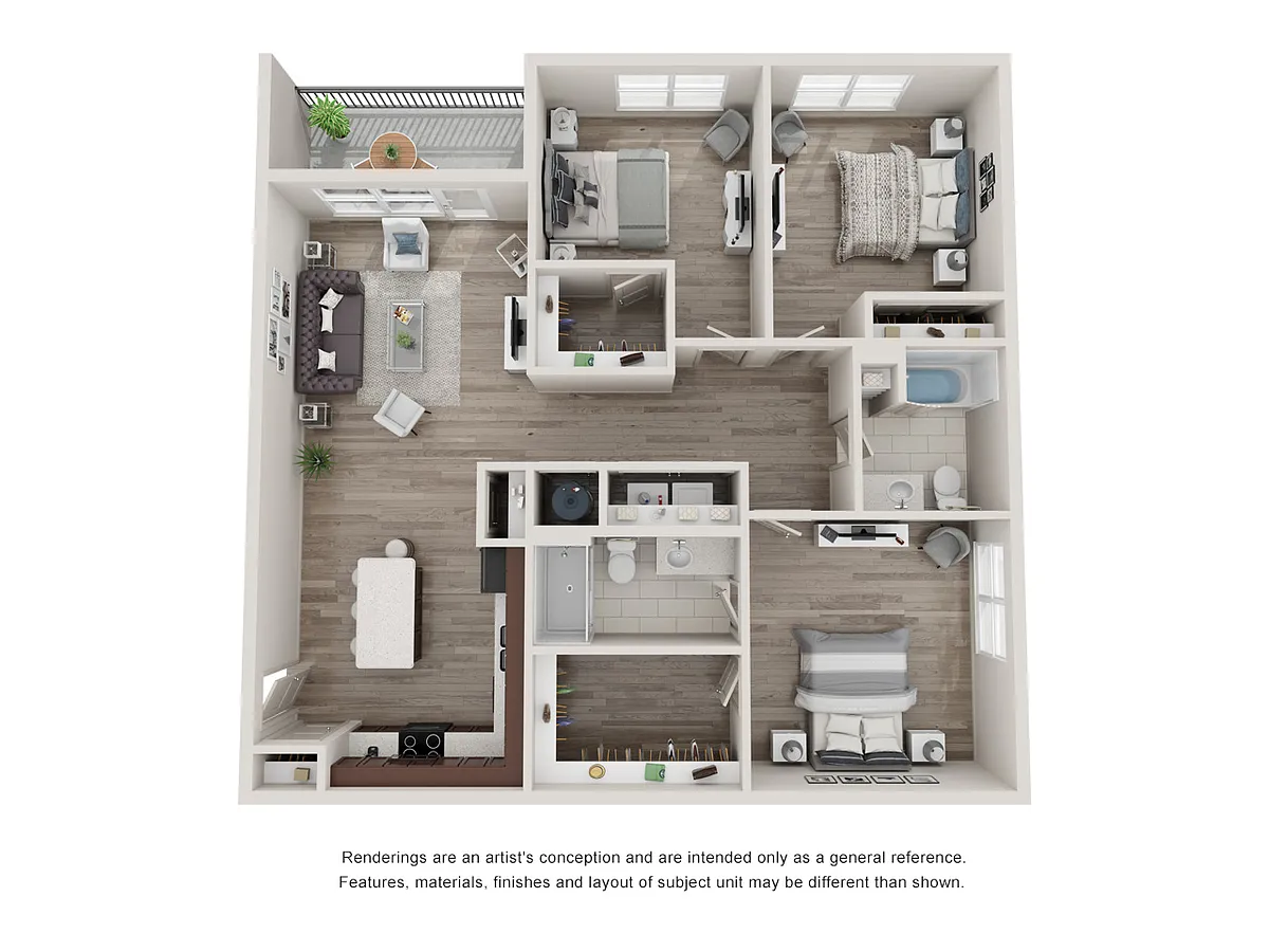 Floor plan 3 Bedroom Two Bathroom