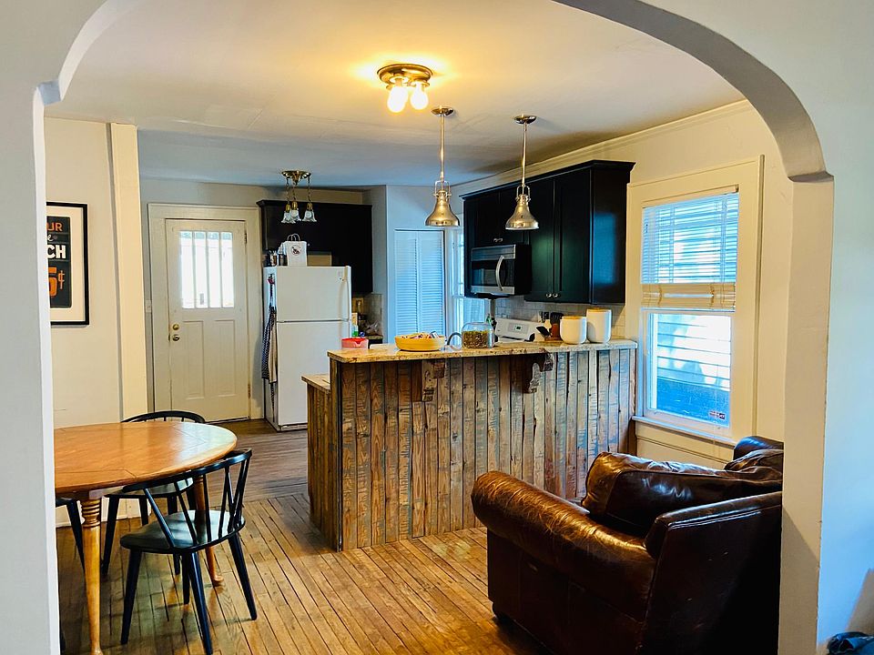 View through the arch to the kitchen
