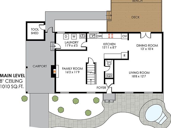 Main level floor plan