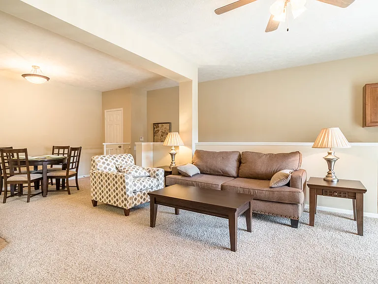 This spacious living room is perfect for quiet nights in or weekend hangouts with friends.