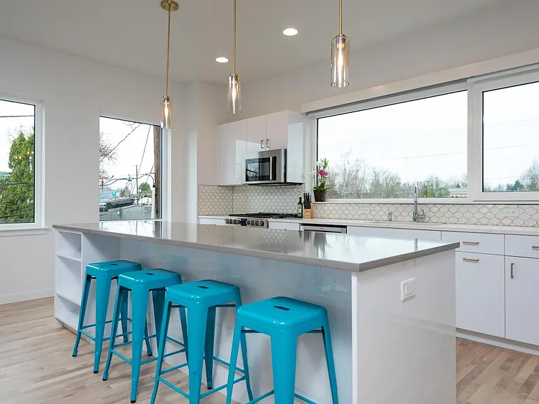 Modern, Spacious Kitchen with Counter Seating