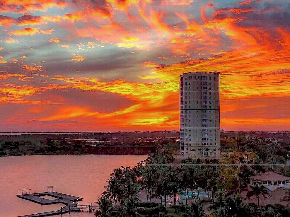 Beautiful breathtaking sunset view from condo