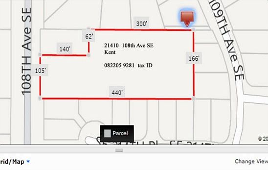 1.53 acres (according to King County Records) Zoned R-6. Great close in location on the East hill of Kent. Close to shopping and easy access to HWY 167.