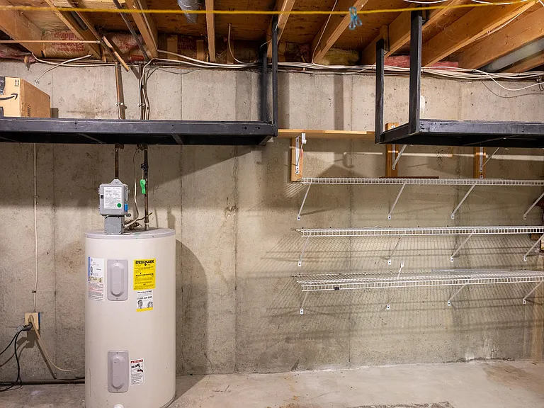 Basement storage area.
