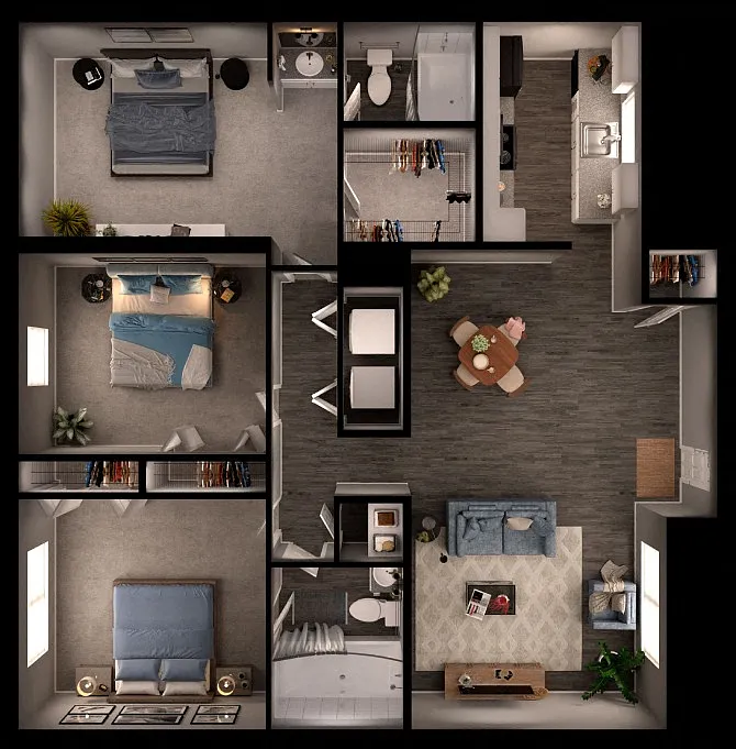 Floor plan Sundance 3x2