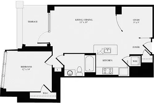 Floor plan 1 Bedroom T