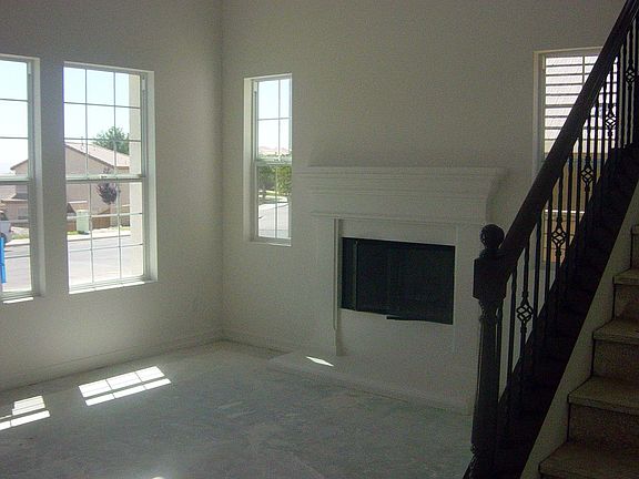 Living room with cozy fireplace