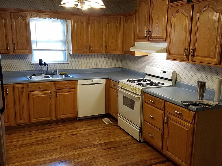 Kitchen with new stove to come