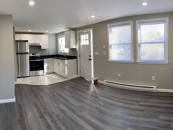 living room into kitchen