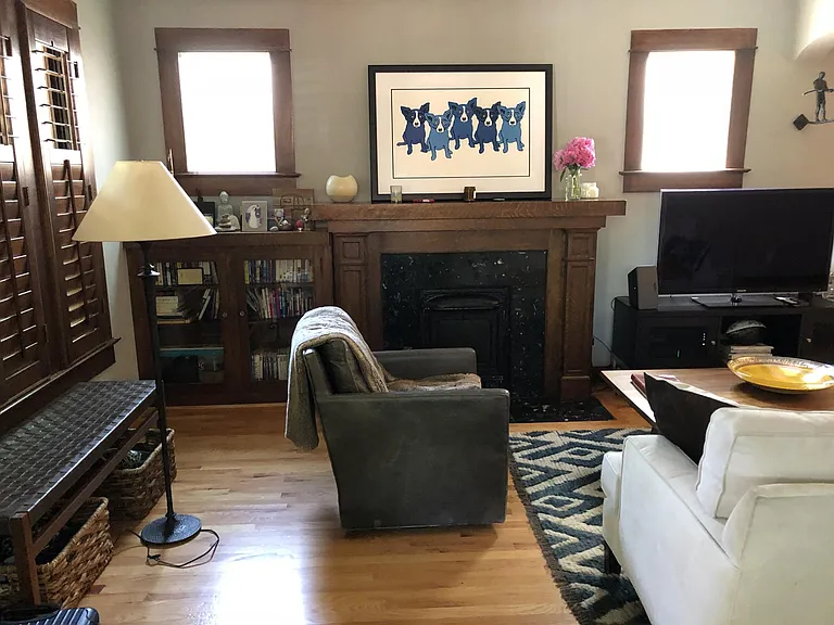 View of the fireplace