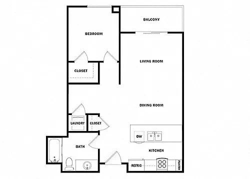 Floor plan 1X1 D