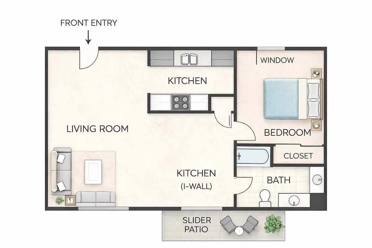 Floor plan 1 Bedroom