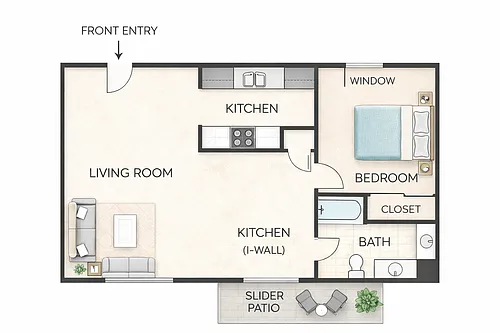Floor plan 1 Bedroom