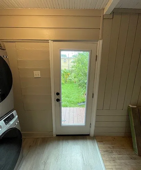 New hurricane back patio door