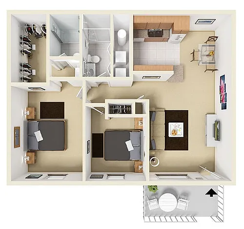 Floor plan 2B/2B