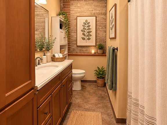 Full bathroom with in-unit laundry.