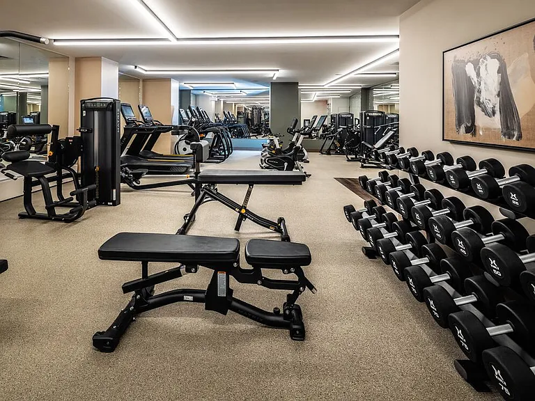 State-of-the-art fitness center with strength and cardio equipment