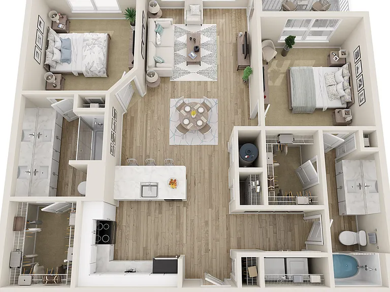 The Willow Two Bedroom Two Bath Floor Plan The Willow Two Bedroom Two Bath Floor Plan