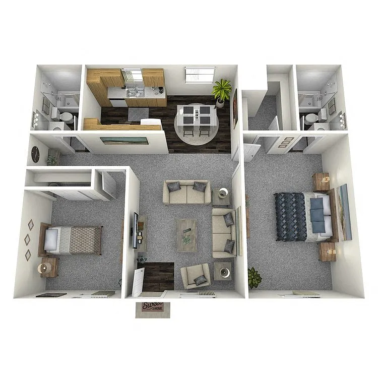 Floor plan 2 Bedroom 2 Bathroom
