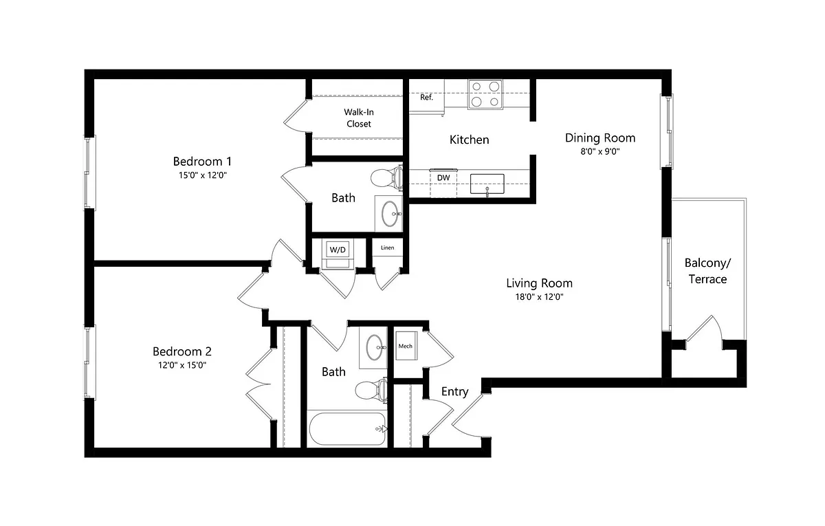 Floor plan B2 Partial Renovation