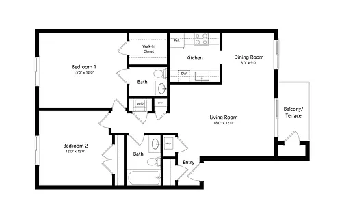 Floor plan B2 Partial Renovation