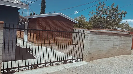 Entrance. Can park inside
