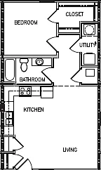 1 bedroom floorplan