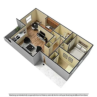 Floor plan 2 bedroom - Section 8 Program