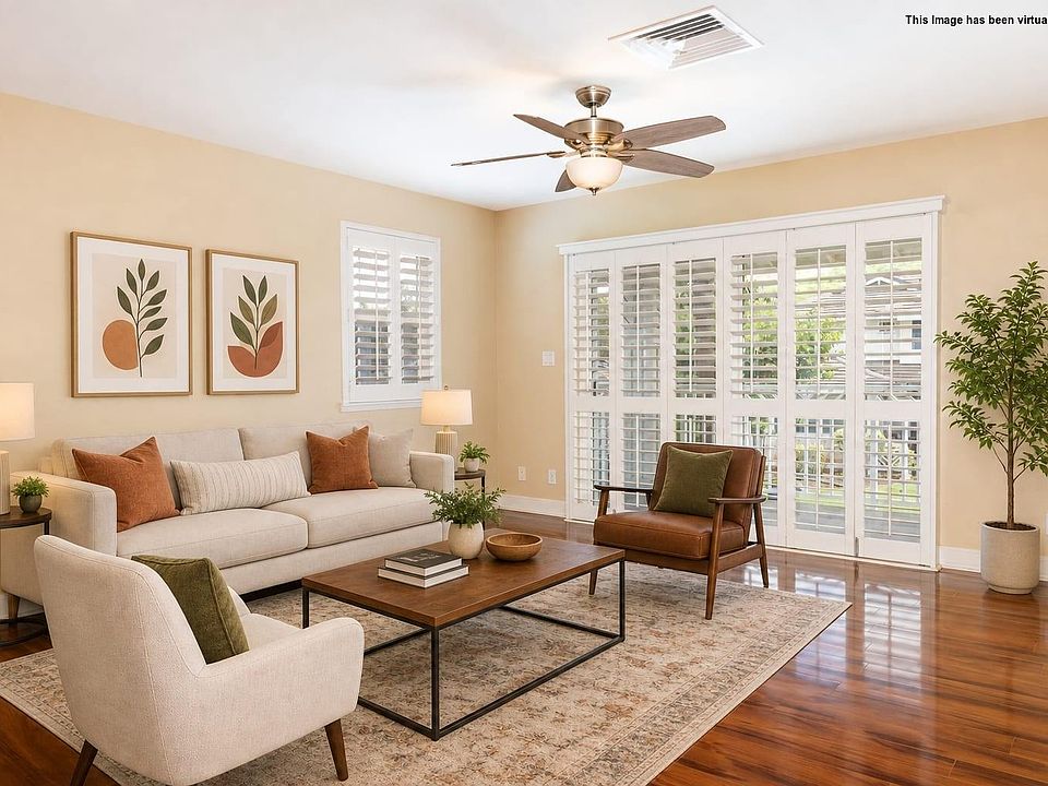 Virtually staged living room