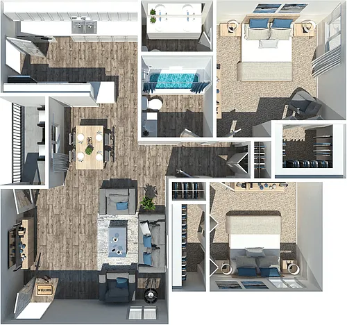 Floor plan 2 Bed 1.5 Bath