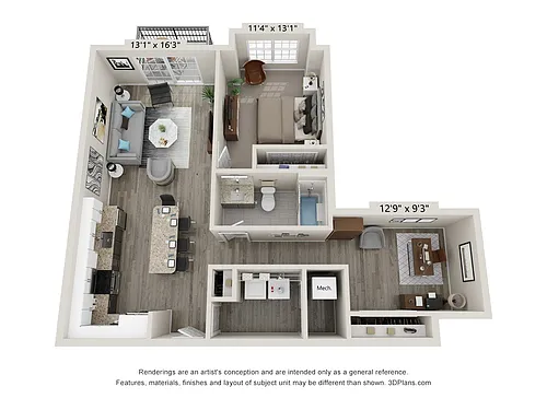 Floor plan The Keystone B with Den