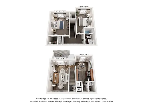 Floor plan The Sanibel with 1.5 Baths