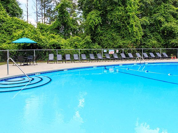 Pool Seating and Umbrellas