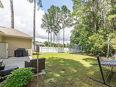 large fenced backyard