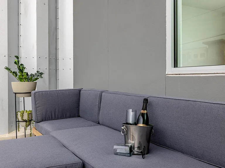 Relax on the outdoor patio and enjoy the view.