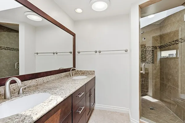 Master bathroom. Big skylight above for sunlight.