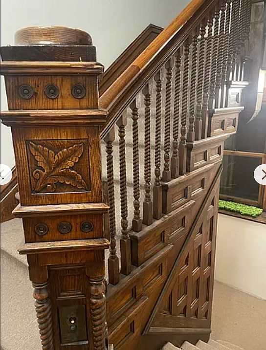 Elegant wood stair case.